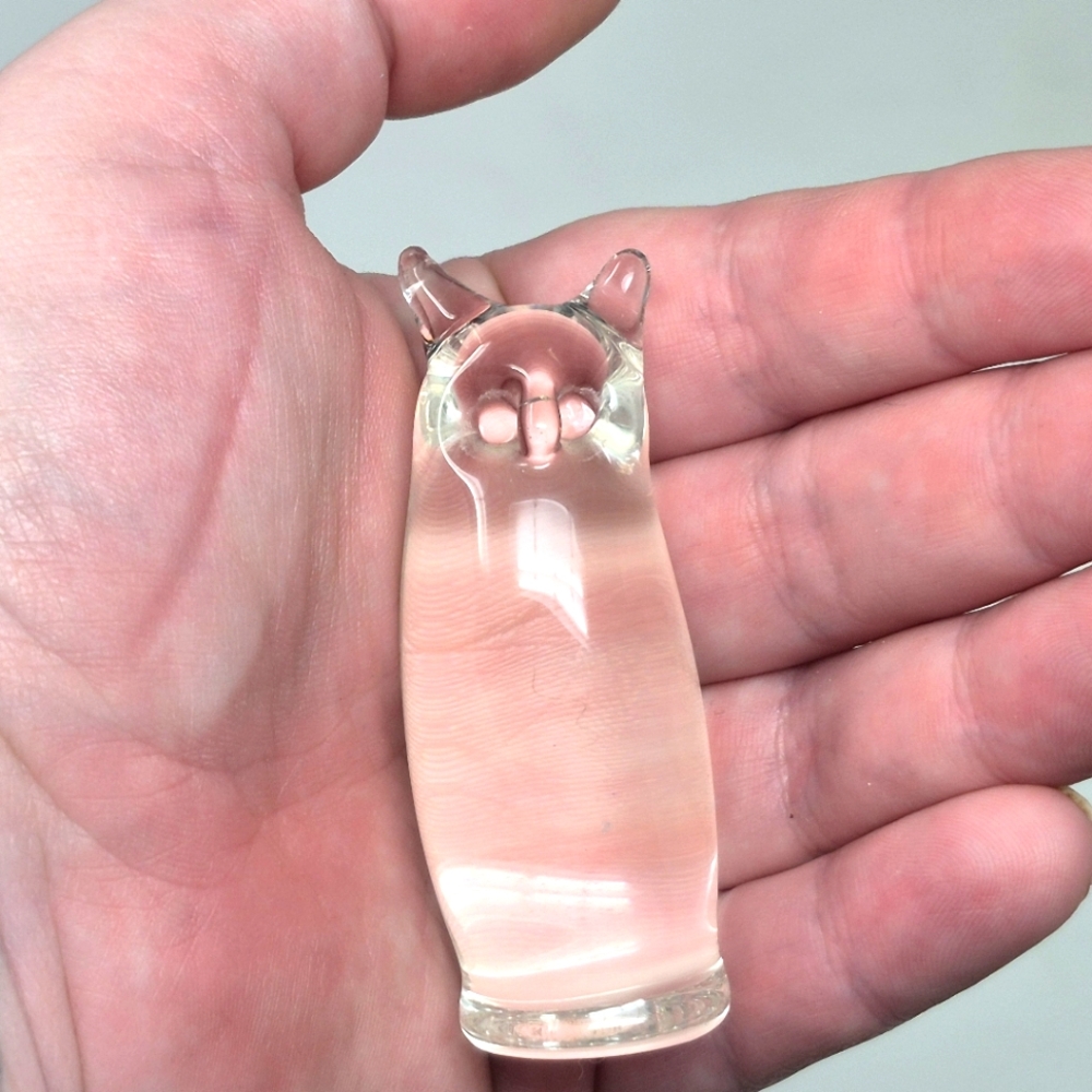 Clear Art Glass Owl Figurine